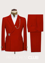 Asher |Fashion Red Prom Suits For Men With Notched Lapel | Two Pieces Bespoke Men Suits - Price #price_variant_lowest# - 34 - PromDressClub