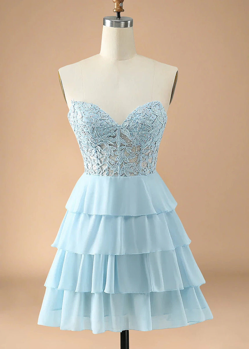 Benoite | Sparkle in Stunning Light Blue Homecoming Dresses - Light Blue - PromDressClub