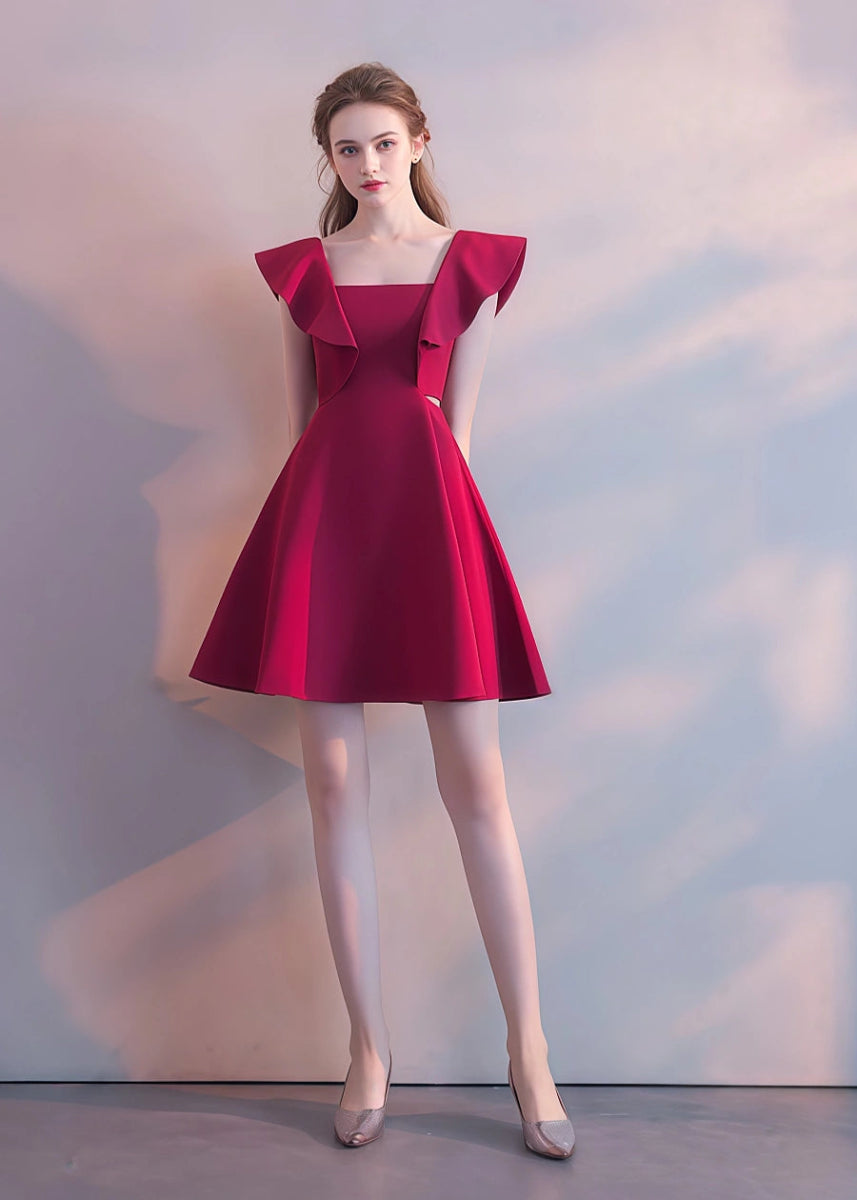 Blodwen | Stand Out in Timeless Red Homecoming Dress - Red - PromDressClub