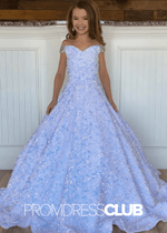 Elvira | Iridescent Sequin White Pageant Dresses for Girls - White - PromDressClub