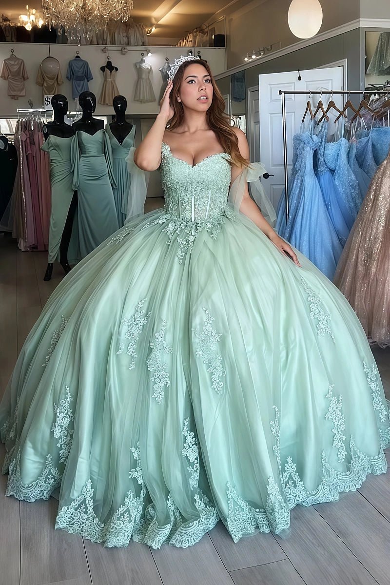 Heather | Gorgeous Light Green Quinceanera Dresses for Unforgettable Celebrations - Light Green - PromDressClub