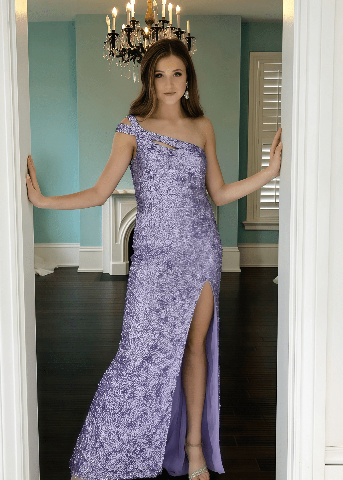 Kay | Mermaid One Shoulder Purple Sequin Long Prom Dress with Slit - Price #price_variant_lowest# - Purple - PromDressClub