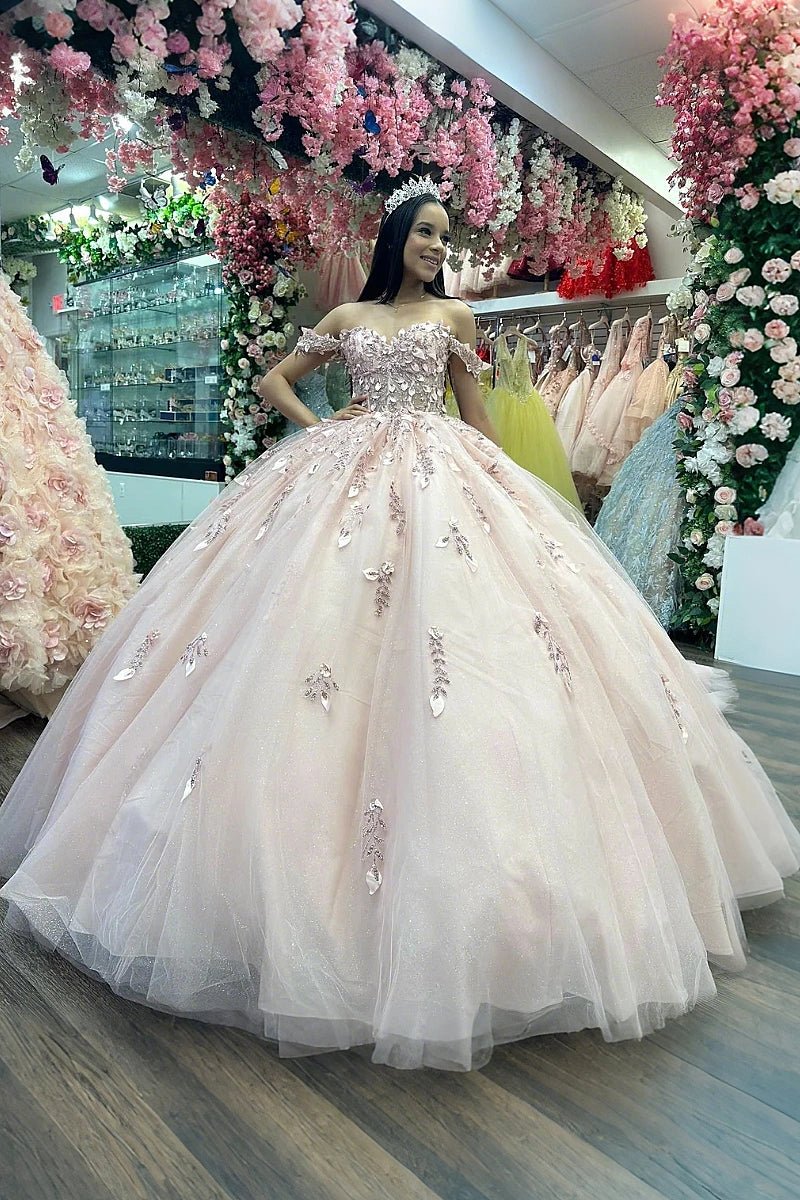 Kennedy | Slay Your Sweet 16 in Breathtaking Champagne Quince Dresses - Champagne - PromDressClub