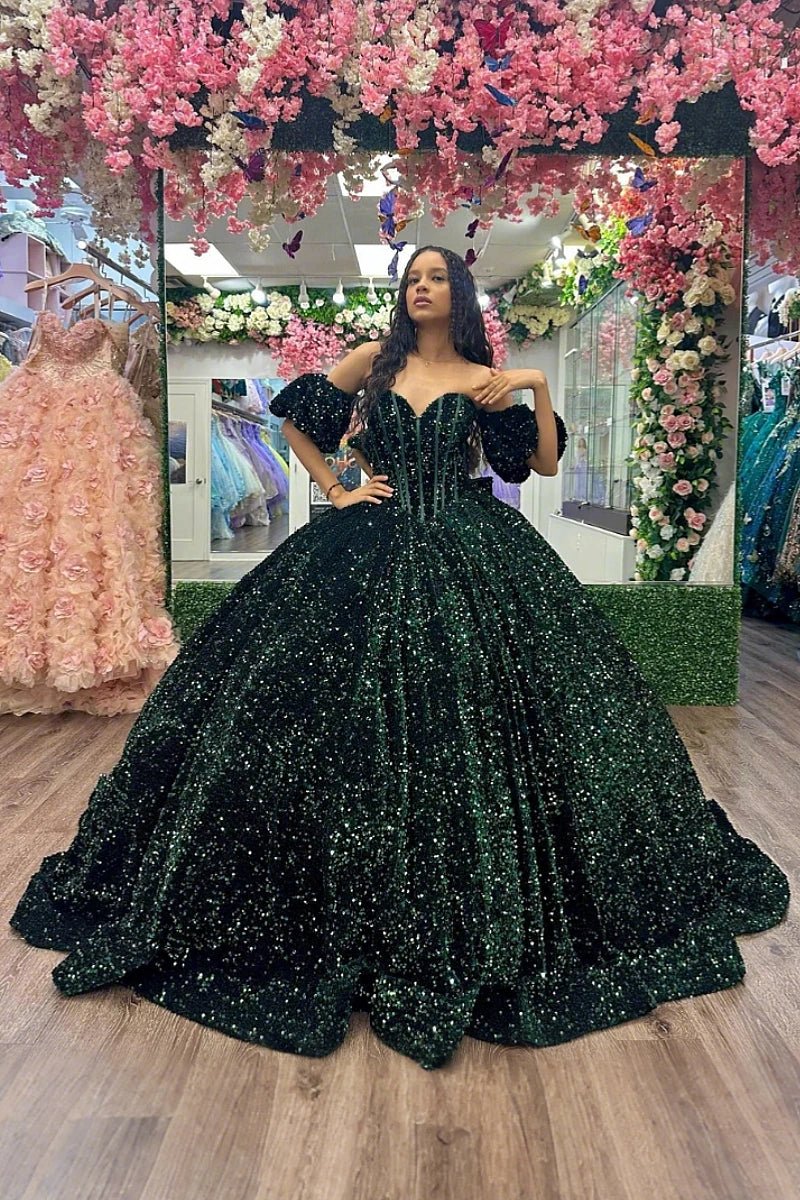 Laila | Shine Like Royalty in Stunning Dark Green Quince Dresses - Dark Green - PromDressClub