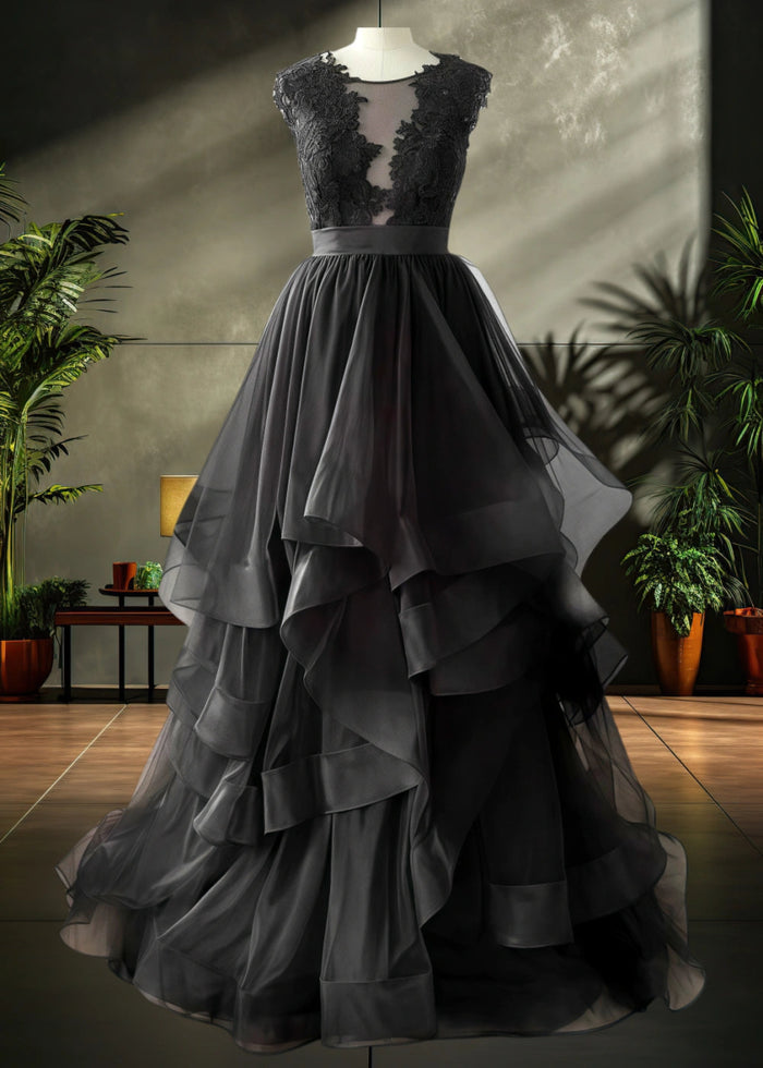 Laura | Timeless Gothic Black Wedding Dresses Bold Elegance for Modern Brides - Black - PromDressClub