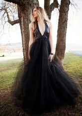 Leila | Bold Black Wedding Dresses for Modern Brides with Timeless Style - Black - PromDressClub