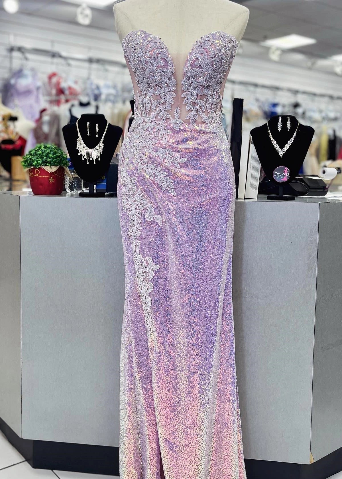 Liz | Mermaid Sparkly Light Purple Sequin Long Prom Dress - Price #price_variant_lowest# - Light Purple - PromDressClub