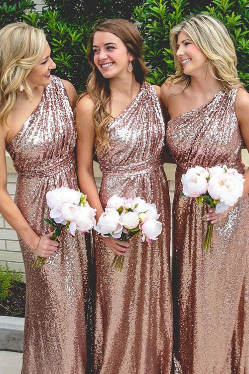 Gold and rose gold bridesmaid dresses hotsell