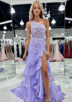 Myrna | A Line Sequin - Embroidery Light Purple Long Formal Dress - Price #price_variant_lowest# - Light Purple - PromDressClub