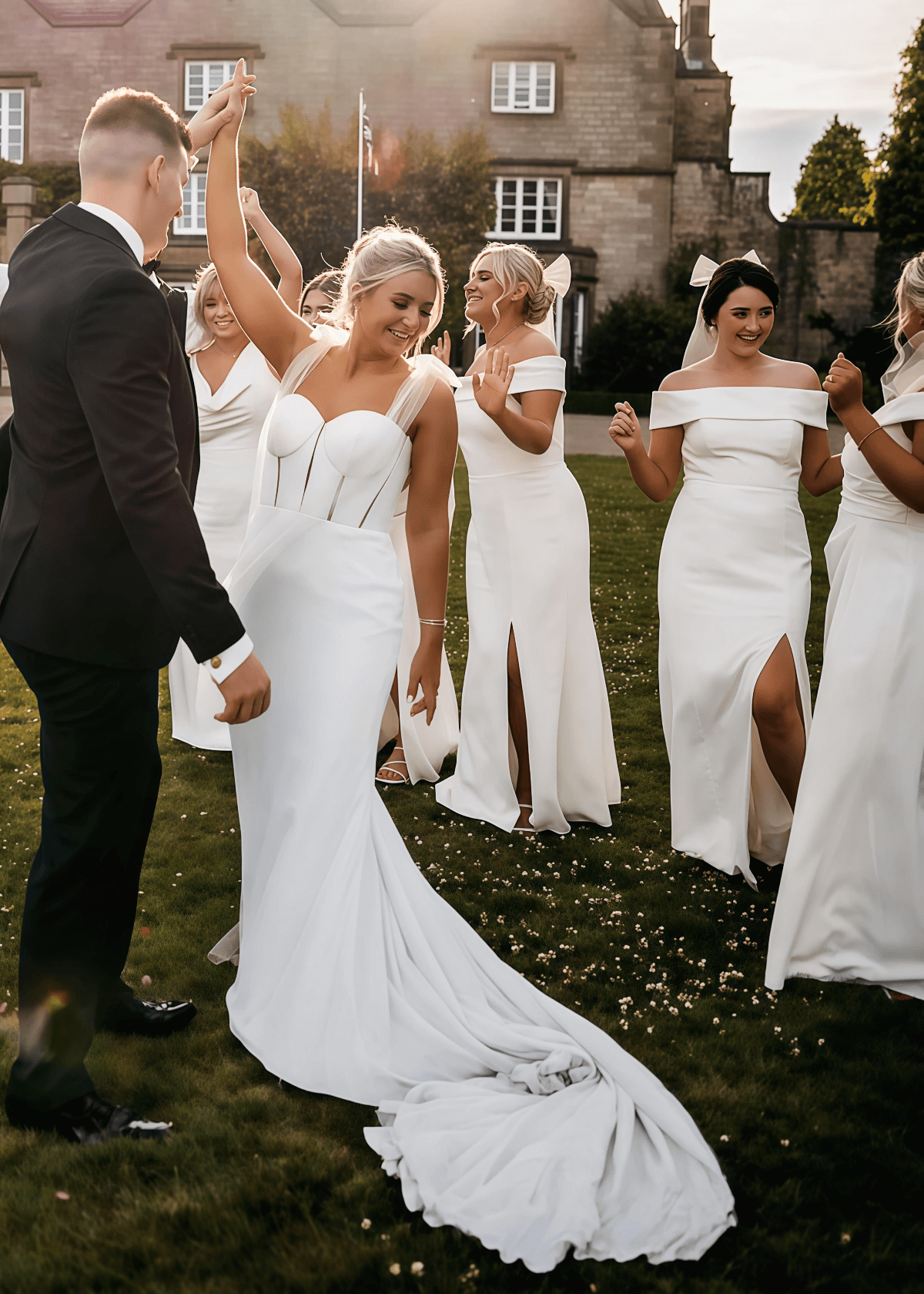 Phyllis | Sheath Column White Satin Pleats Long Bridesmaid Dress - Price #price_variant_lowest# - White - PromDressClub