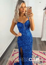 Tiffany |Prom Dresses Royal Blue Mermaid Long With Sweetheart Sequins Slit - Price #price_variant_lowest# - Royal Blue - PromDressClub