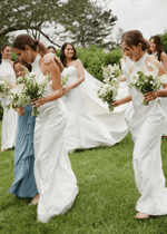 Vicky | Simple Sheath White Silk Satin Maxi Bridesmaid Dress with Backless and Halter - Price #price_variant_lowest# - White - PromDressClub