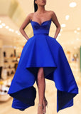 Christie | A - Line High Low Sweetheart Red Long Prom Dress With Slit - Royal Blue - US0 - PromDressClub