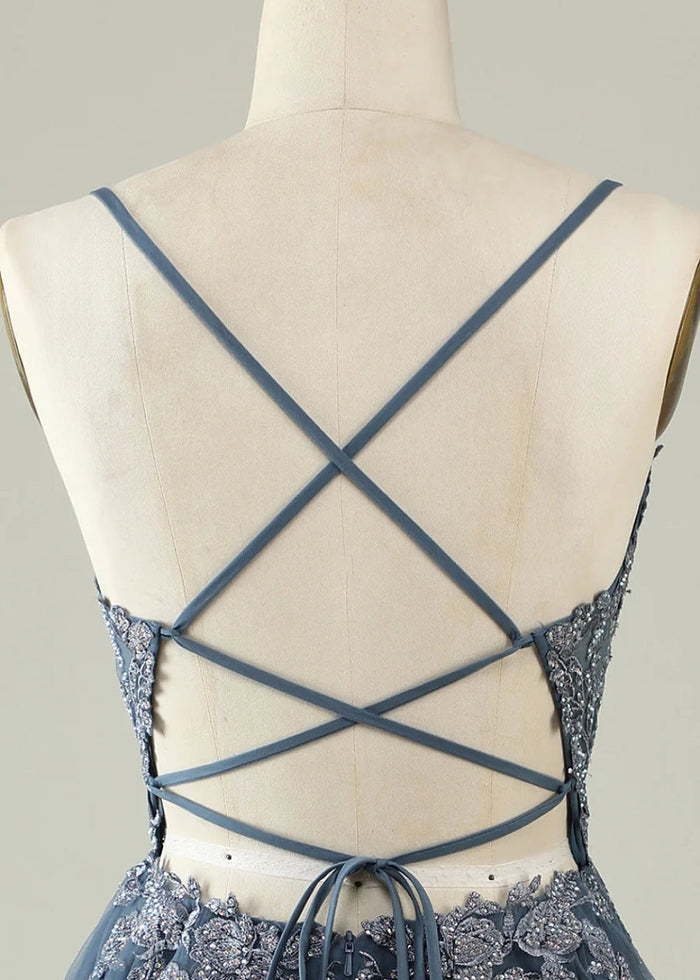 Bellona | Homecoming Dresses in Dusty Blue, Blush +3 Colors – Shop Now! - Dusty Blue - PromDressClub