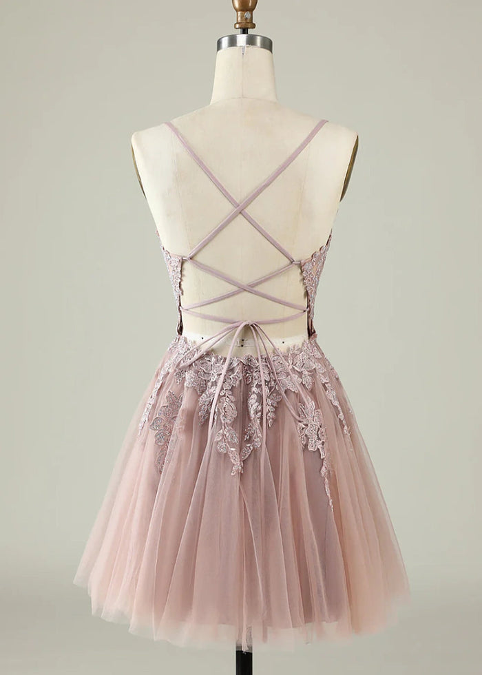 Bellona | Homecoming Dresses in Dusty Blue, Blush +3 Colors – Shop Now! - Dusty Rose - PromDressClub