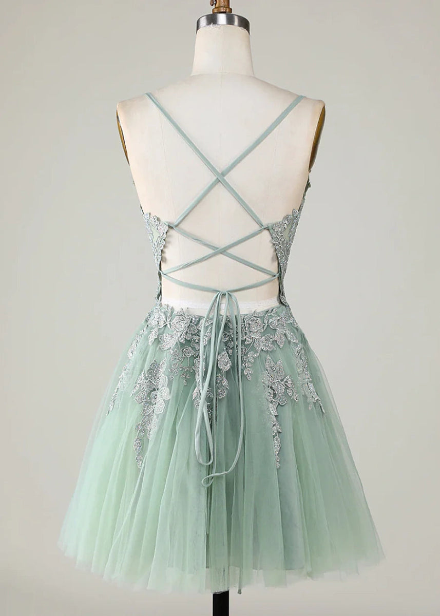 Bellona | Homecoming Dresses in Dusty Blue, Blush +3 Colors – Shop Now! - Sage - PromDressClub