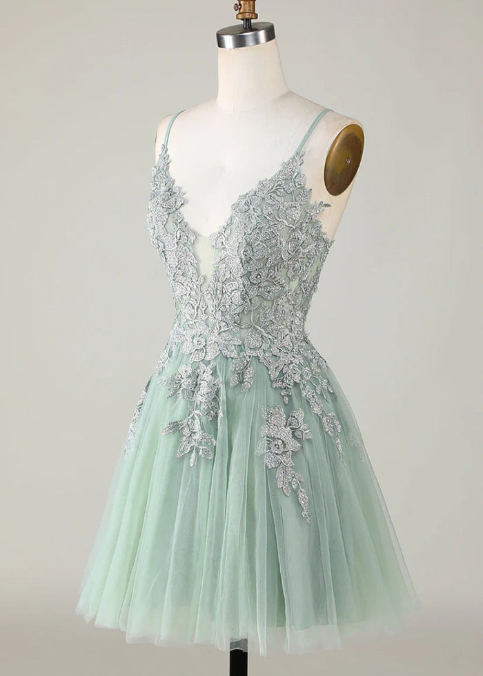 Bellona | Homecoming Dresses in Dusty Blue, Blush +3 Colors – Shop Now! - Sage - PromDressClub