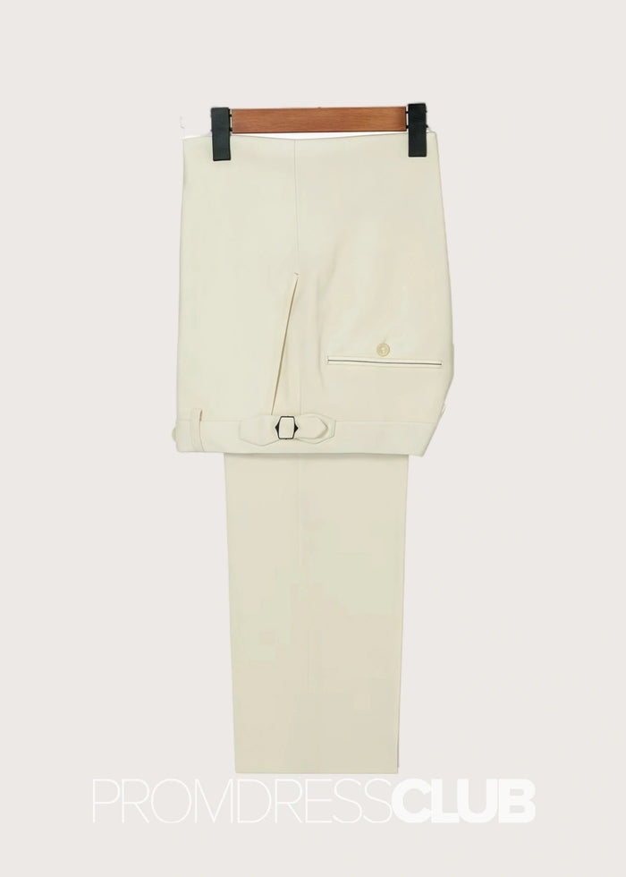 Benjamin |Off White Prom Suits For Men With Fit One Button Stylish |Two Pieces Bespoke Men Suits - Price #price_variant_lowest# - 34 - PromDressClub