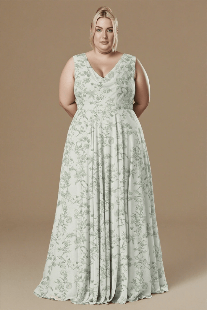 Blissfully Gorgeous Sage Green Floral Dress Bridesmaid for Garden Elegance - Sage Floral - PromDressClub
