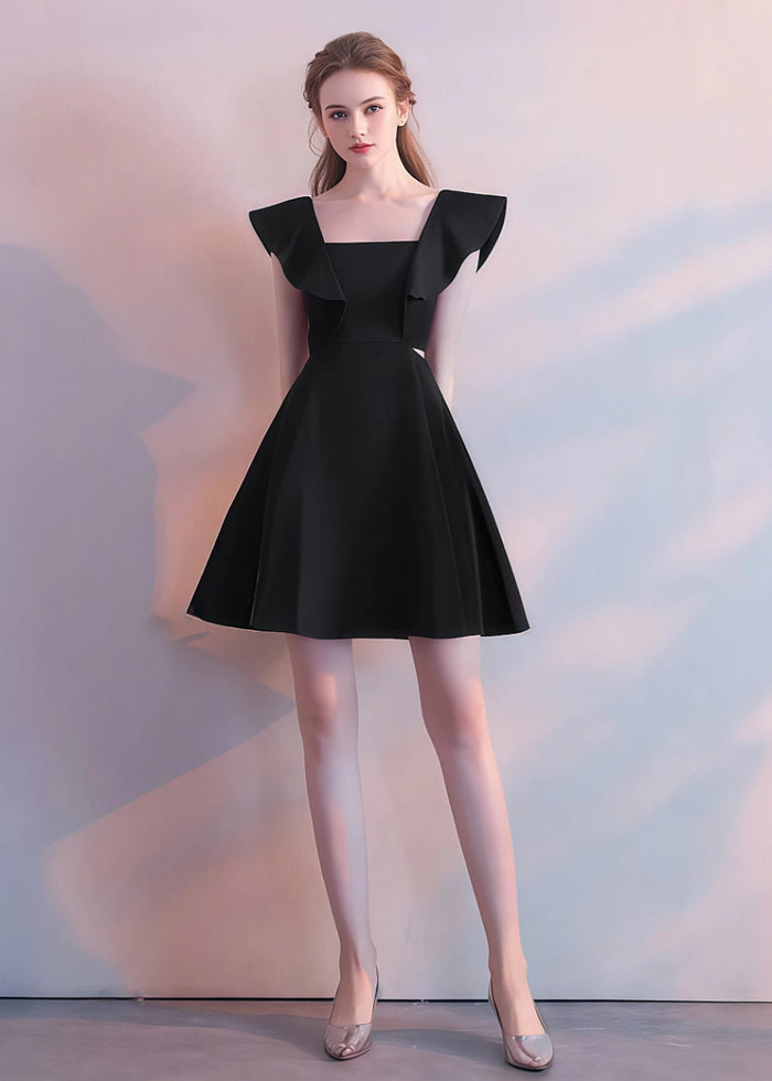 Blodwen | Stand Out in Timeless Red Homecoming Dress - Black - PromDressClub