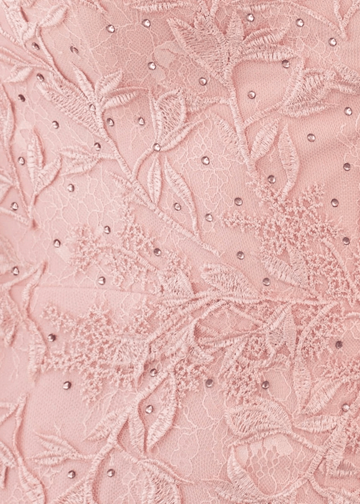 Brianna | Bodycon Pink Lace Strapless Open Back Short Homecoming Dress - Pink - PromDressClub