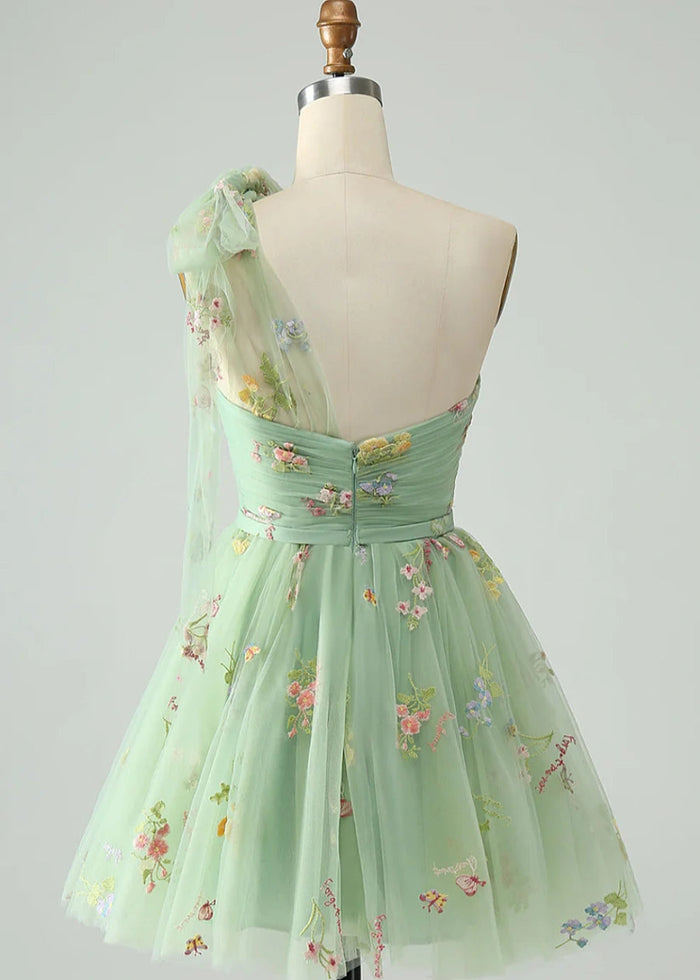 Byzantia | Discover Your Dream Blue Floral Homecoming Dress for Unforgettable Moments - Sage - PromDressClub