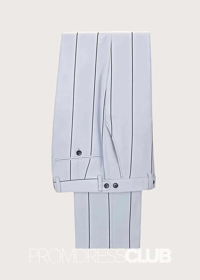 Carter |Handsome Grey Striped Prom Suits For Men With Peaked Lapel - Price #price_variant_lowest# - Grey - PromDressClub