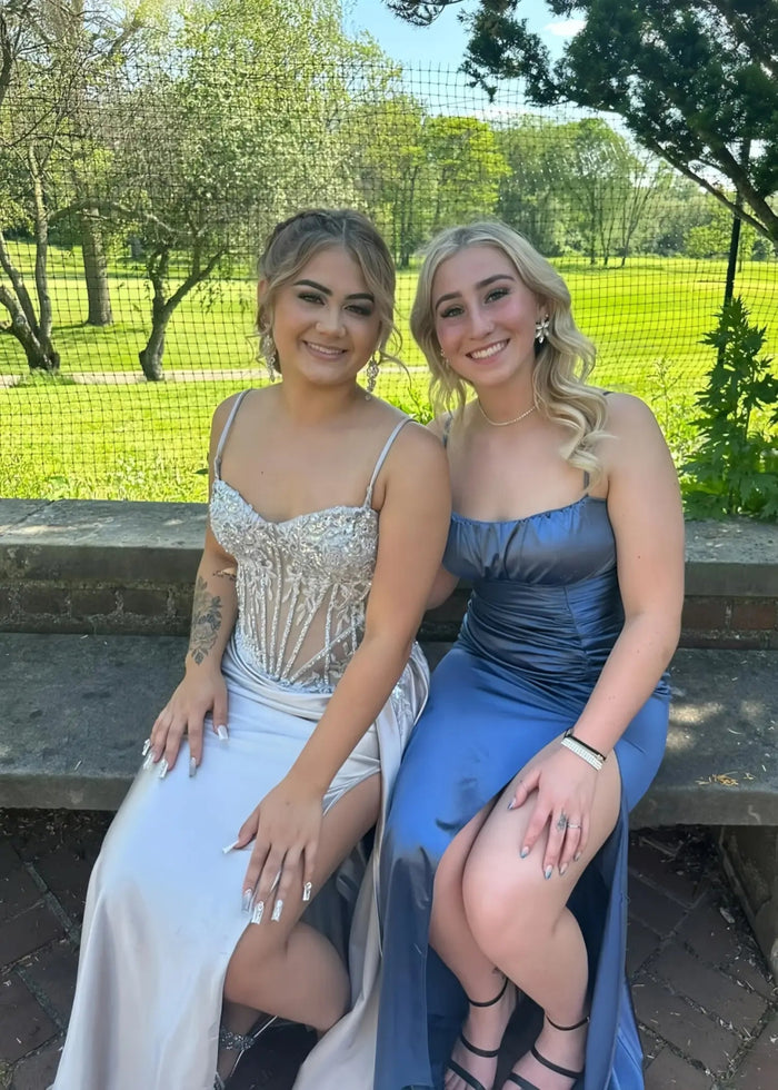 Christie | Trumpet/Mermaid Sweetheart Neck Red Lace Plus Size Prom Dress with Slit - Light Blue - PromDressClub