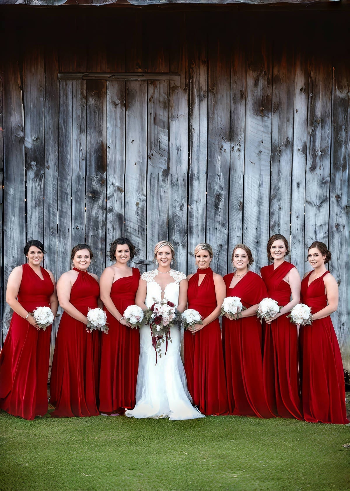 Constance | Cherished Vow Infinity Red Chiffon Maxi Bridesmaid Dress with Multiway Convertible - Red - PROMDRESS Club