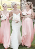 Daisy | Bria Maternity Infinity Blush Chiffon Maxi Bridesmaid Dress with Multiway Convertible - Blush - PROMDRESS Club