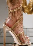 Dazzle in Strappy Gold Sandals Heels – The Ultimate Gold High Heel Sandals for Every Glamorous Occasion - Gold - PromDressClub