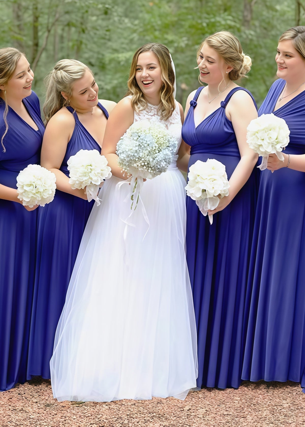 Dolores | Immensely Glam Multiway Infinity Indigo Blue Chiffon Maxi Bridesmaid Dress with Convertible - Dark Blue - PROMDRESS Club