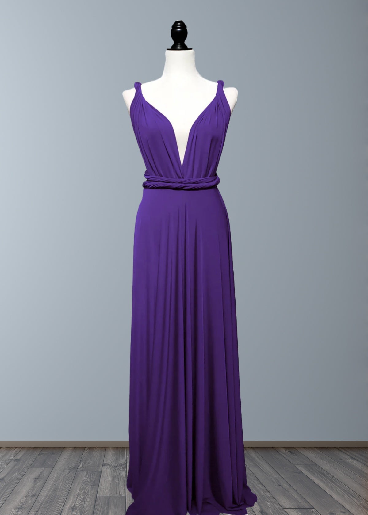 Dominic | Truly a Beauty Infinity Purple Chiffon Maxi Bridesmaid Dress with Multiway Convertible - Purple - PROMDRESS Club