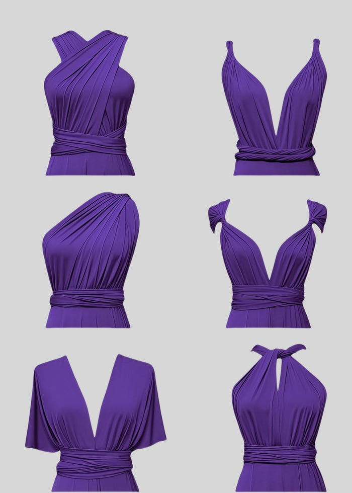 Dominic | Truly a Beauty Infinity Purple Chiffon Maxi Bridesmaid Dress with Multiway Convertible - Price #price_variant_lowest# - Purple - PromDressClub