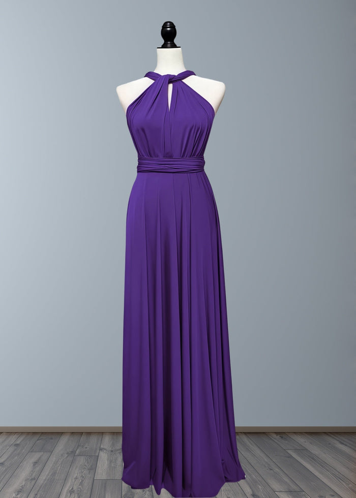 Dominic | Truly a Beauty Infinity Purple Chiffon Maxi Bridesmaid Dress with Multiway Convertible - Price #price_variant_lowest# - Purple - PromDressClub