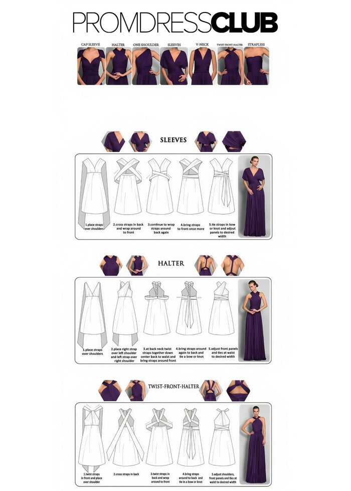 Doreen | Romance Dreamer Convertibl Dusty Blue Chiffon Maxi Bridesmaid Dress with Multiway Infinity - Price #price_variant_lowest# - Dusty Blue - PromDressClub