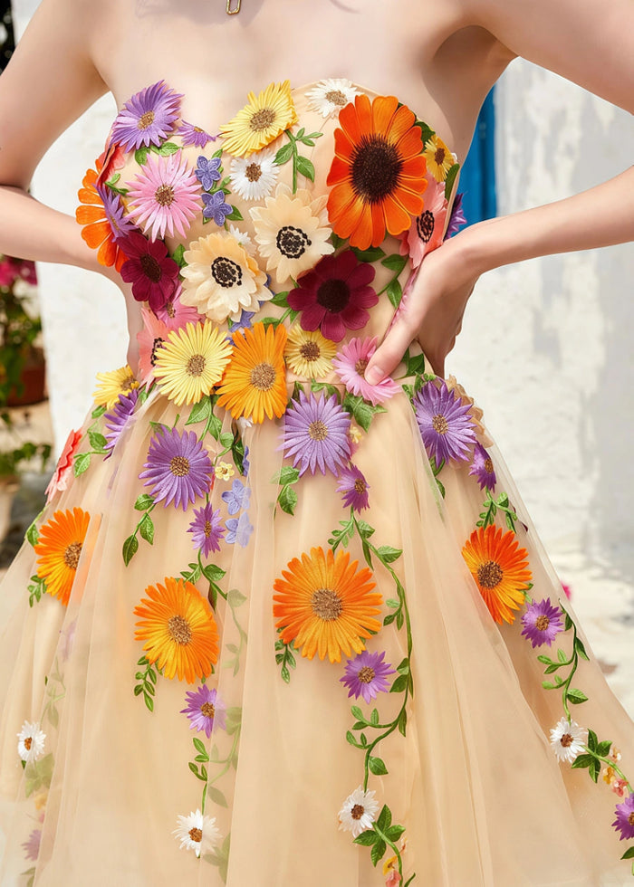 Eranthe | Discover the Ultimate Champagne Homecoming Dress: Sparkling Elegance for Your Big Moment! - Emerald Green Floral - PromDressClub