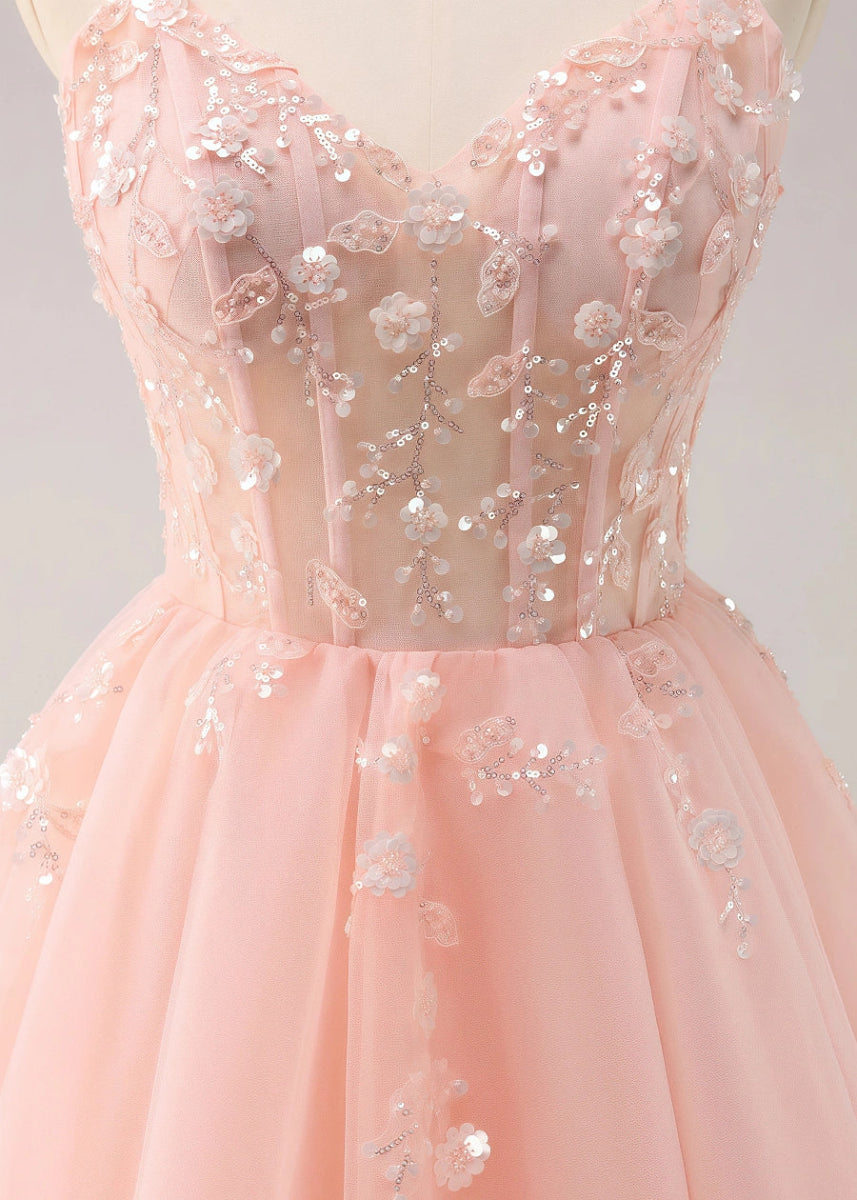 Etheldreda | Royal Blue Homecoming Dress: Unforgettable Elegance for Your Special Night - Light Pink - PromDressClub