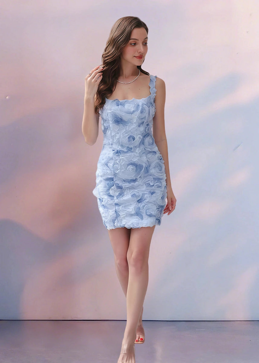 Eulampia | Stunning Blue Homecoming Dress for Transform Your Homecoming Look - Light Blue Floral - PromDressClub