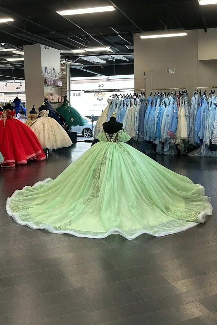 Freya | Gorgeous Sage Green Corset Quinceanera Dresses for Sweet 16 Party - Sage - PromDressClub