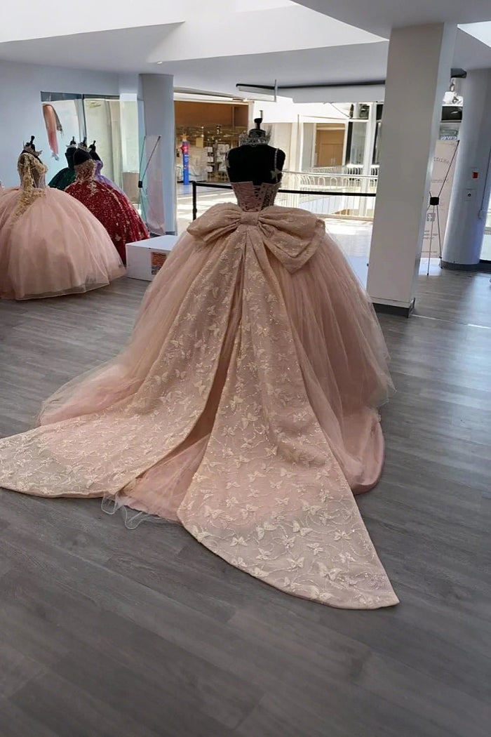 Guinevere | Charming Pink Quinceanera Dresses with Big Bows for Sweet 16 Fun - Pink - PromDressClub