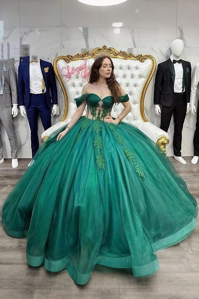 Hannah | Beautiful Emerald Green Quinceanera Dresses for Unforgettable Celebrations - Emerald Green - PromDressClub