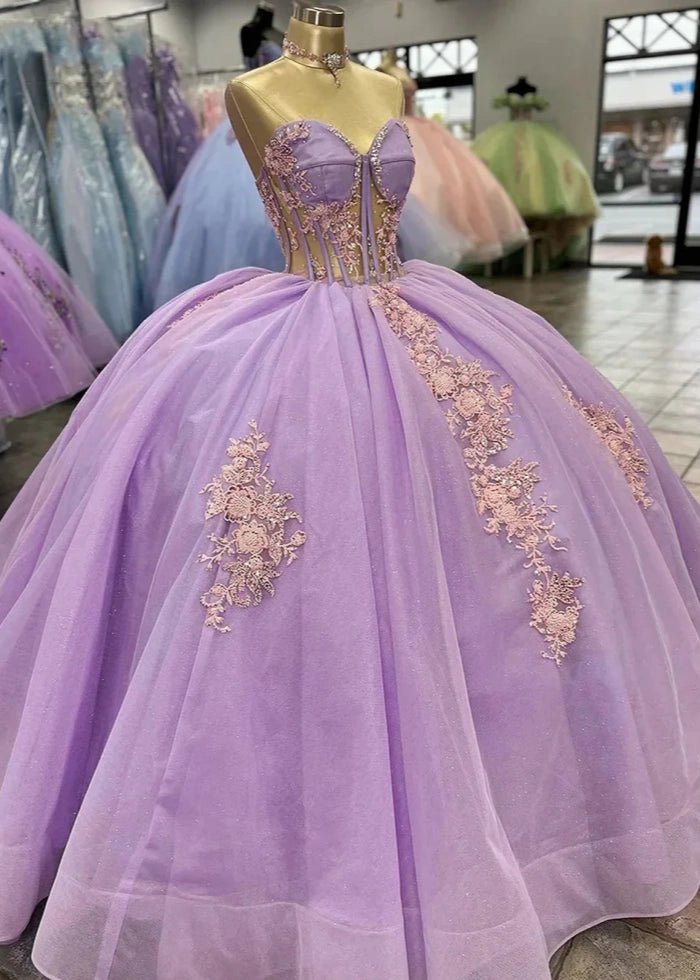 Heather | Gorgeous Light Purple Quince Dresses for Unforgettable Celebrations - Light Purple - PromDressClub