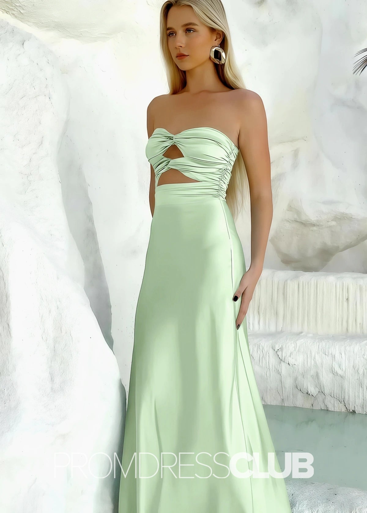 Hedda | Aqua Blue Sleeveless Floor - Length Long Prom Dresses - Sage - PROMDRESS Club