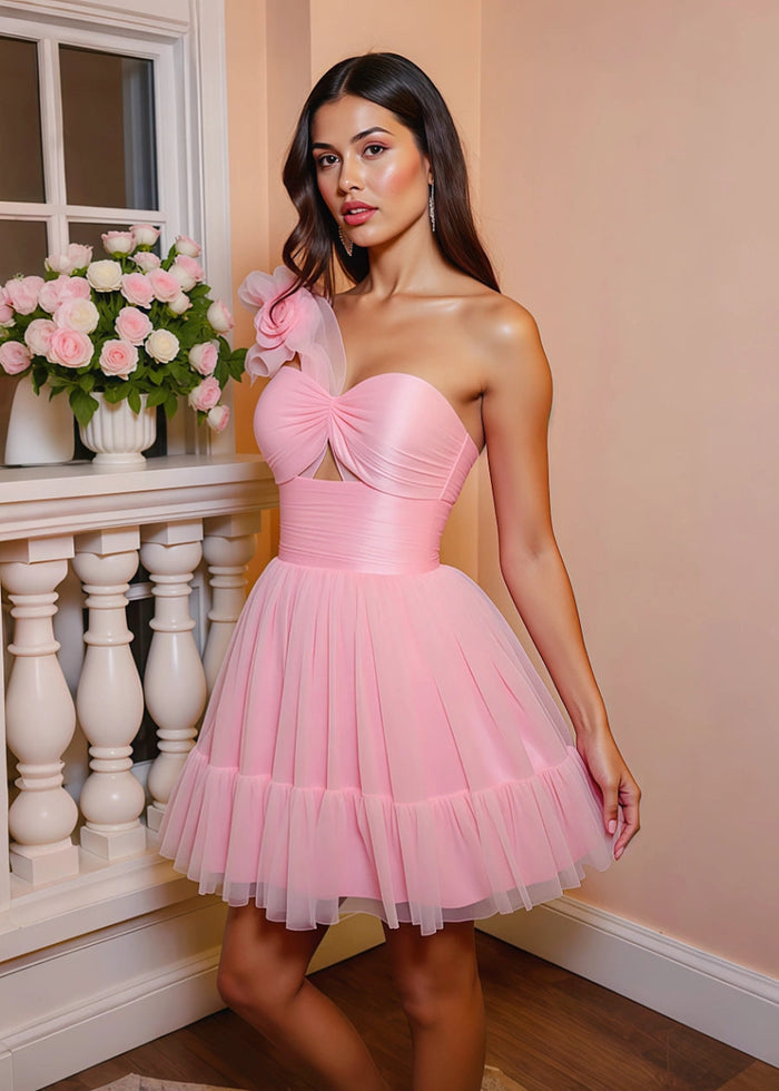 Hibernia | Discover the Ultimate Flower Homecoming Dress for a Memorable Night - Light Pink - PromDressClub