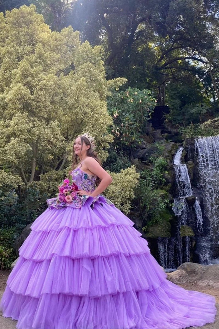 Holly | Beautiful Light Purple Ruffled Quinceanera Dresses for Memorable Celebrations - Light Purple - PromDressClub