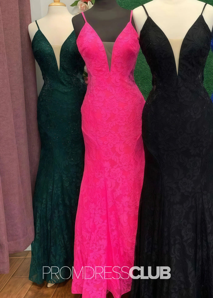 Jamie |Hot Pink Long Prom Dresses Near Me With Mermaid Strapless Trumpet Lace Open Back - Price #price_variant_lowest# - Dark Green - PromDressClub