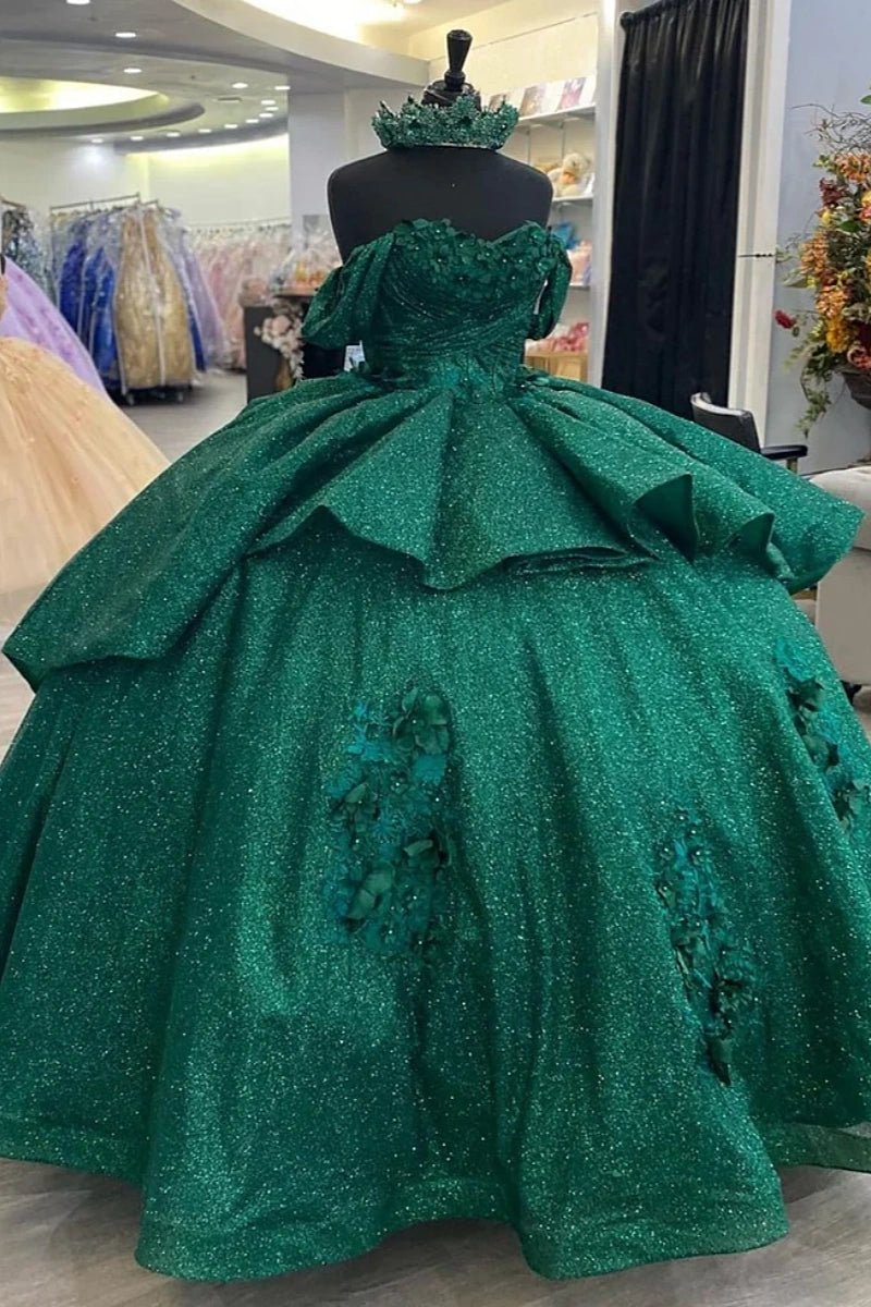 Katherine | Discover Your Magical Emerald Green Quince Dresses - Shine at Your Quinceañera - Emerald Green - PromDressClub