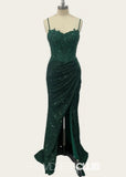 Katherine | Mermaid Appliques Blue Sequin Long Prom Dress - Emerald Green - PROMDRESS Club