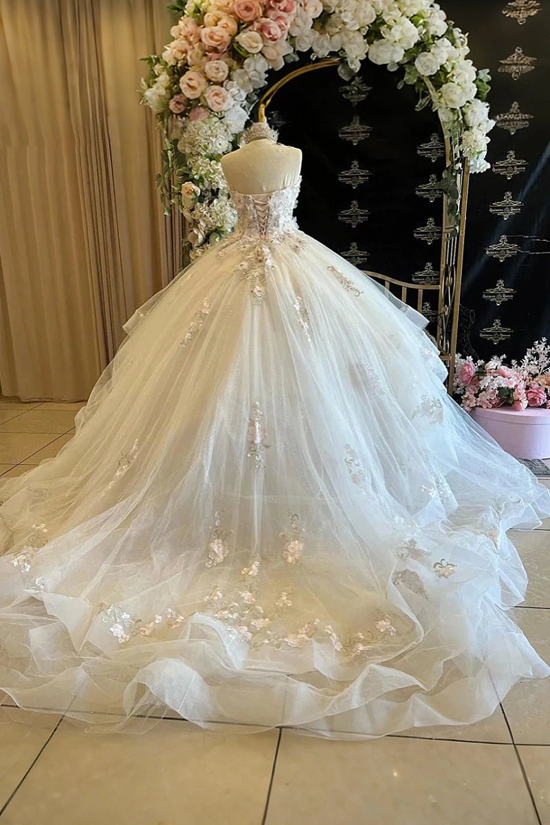 Kathleen | Discover Your Dream Champagne Quince Dress: Timeless Elegance Awaits - Champagne - PromDressClub